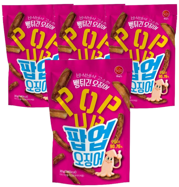 썬푸드 팝업 오징어, 4개, 30g