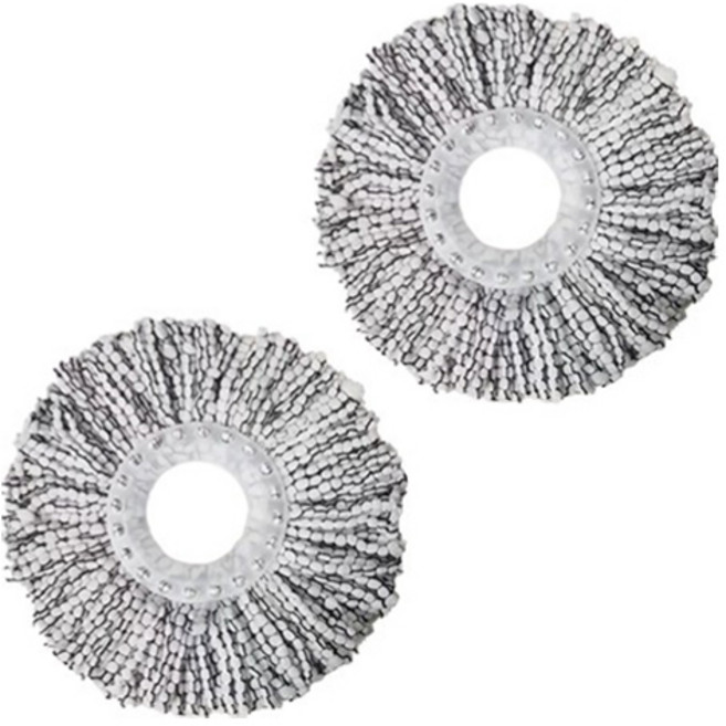 월드크린 핸드 스핀 회전 통돌이 밀대 걸레 리필 브라운화이트, 2개