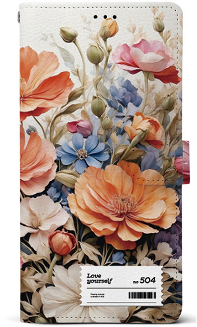 케이스퍼시픽 페인트플라워 가죽 다이어리 휴대폰 케이스