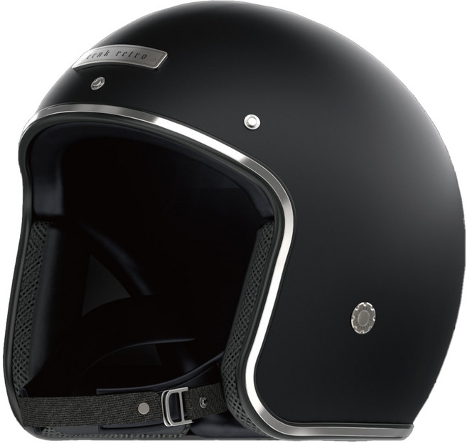 크랭크 레트로 오픈페이스 헬멧 HCR-014, 제트블랙, 1개