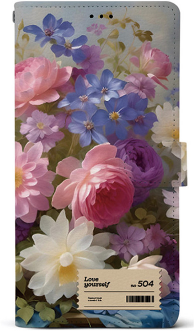 케이스퍼시픽 페인트플라워 가죽 다이어리 휴대폰 케이스