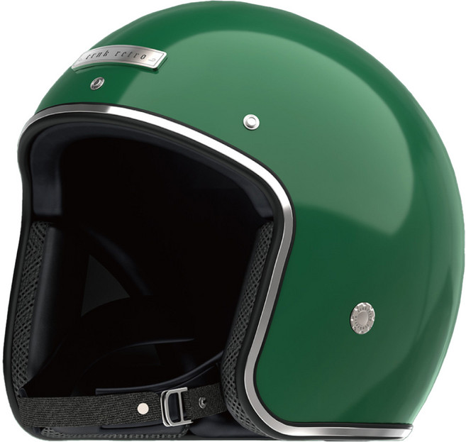 크랭크 레트로 오픈페이스 헬멧, 그린, 1개