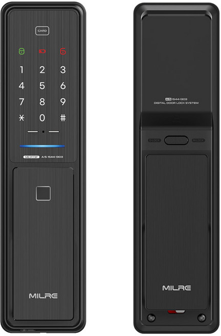 밀레시스텍 푸시풀 지문인식 스마트 도어락 블랙, ME-P73F, 방문설치