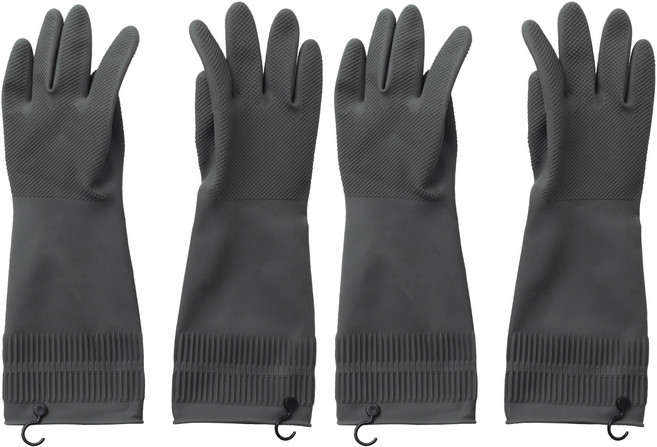 JAJU 고무장갑 36cm, 그레이, FREE(one size), 2세트