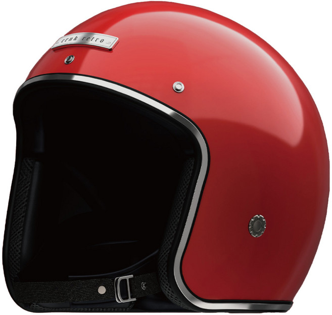 크랭크 레트로 오픈페이스 헬멧, 레드, 1개