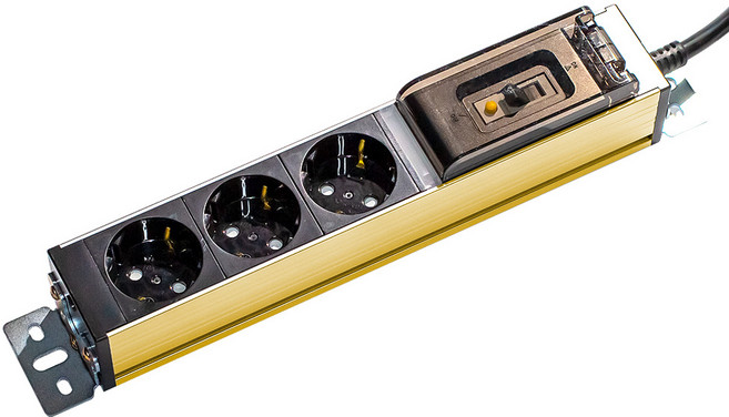 써지오 누전차단 알루미늄 멀티탭 3구, 10m, 골드, 1개