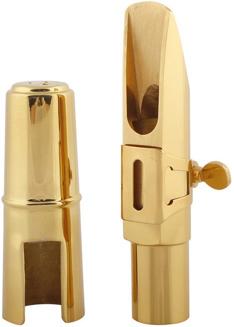 뮐러악기 버터플라이 색소폰 메탈 마우스피스 알토 7호반, 골드, 1개