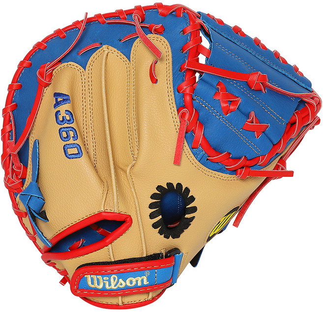 Wilson 韓版 A360 捕手手套 左投用 WBK2436BL01315L, 金黃色, 1個