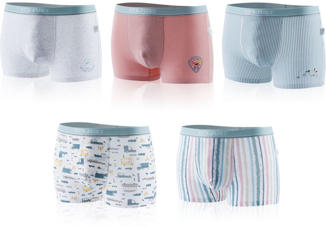 이티엑스저스트 남아용 학생 드로즈 사각 팬티 5종 세트 MPS-724