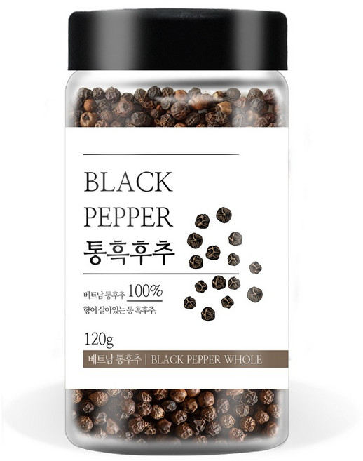 푸른빈 통 흑후추, 1개, 120g