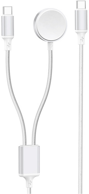 만렙 C타입 애플워치 충전 호환 60W 고속충전 케이블, 화이트, 1개, 1.2m