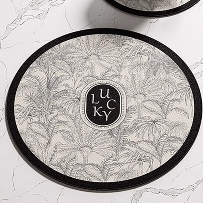 브이로즈 내열성 모던 규조토 테이블매트, 야자, 1개, 직경 30cm