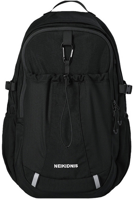 NEIKIDNIS 男女通用登山扣網眼後揹包, 黑色