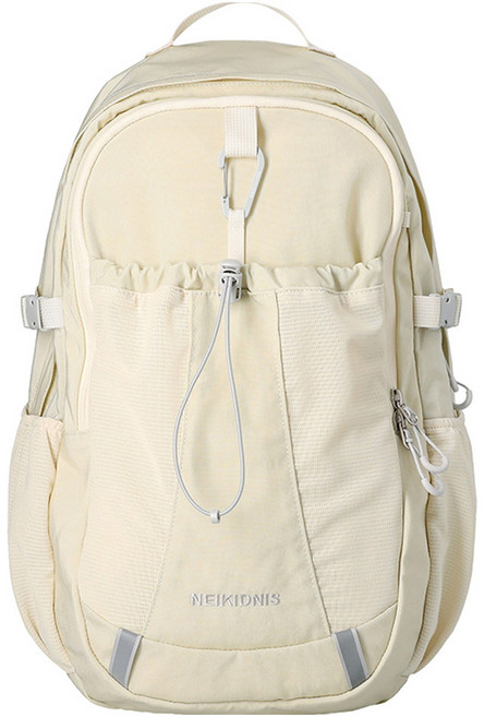 NEIKIDNIS 男女通用登山扣網眼後揹包, 奶油色