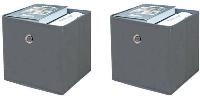 레디엘로 모던 패브릭 수납박스, 그레이, 2개