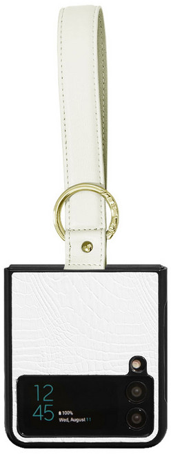 엑씨 배튼 크로커 패턴 가죽 손목 스트랩 휴대폰 케이스