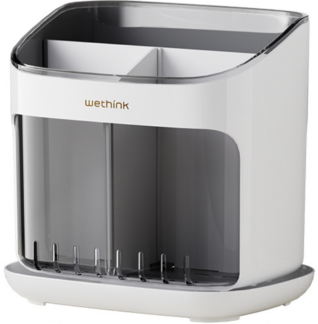 비투윈 물빠짐 수저통, 블랙, 1개