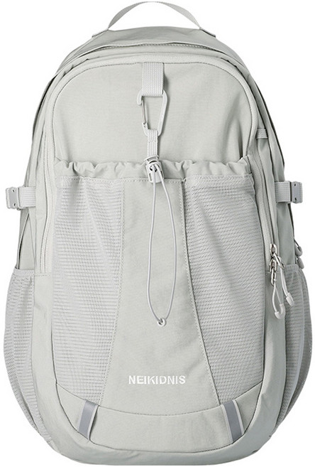 NEIKIDNIS 男女通用登山扣網眼後揹包, 灰色