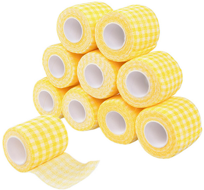 올치 반려동물 체크 노랑이 자가점착 신발 SH6831, 옐로우, 10개