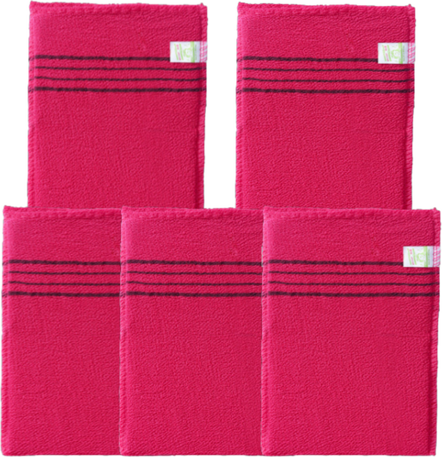 꾸지 고급 때밀이 이태리 타월, 레드, 5개, 1개입