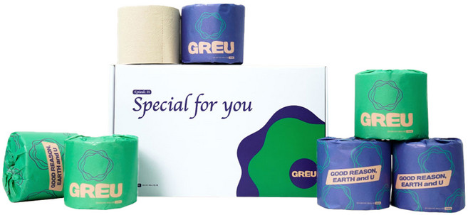 그루 굿리즌 천연펄프 3겹 개별포장 롤화장지 선물세트, 25m, 6롤, 1세트