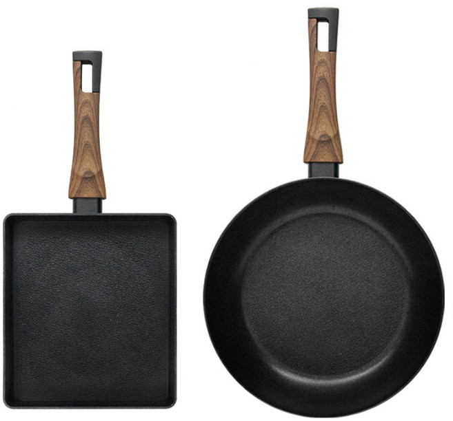 실바트 IH 인덕션 까리노 프라이팬 세트 2개, 블랙, 계란말이팬 24cm + 프라이팬 30cm, 1세트