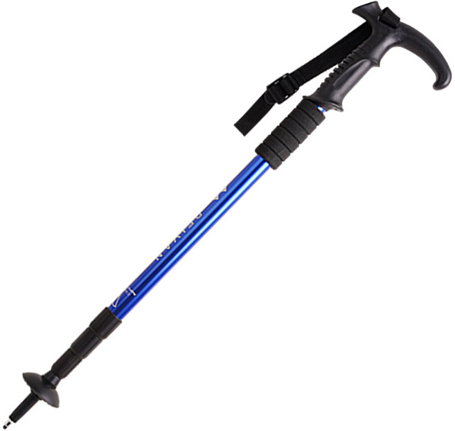 라이반 레디컬 T자형 두랄루민 4단 등산스틱, 리얼 블루, 1개