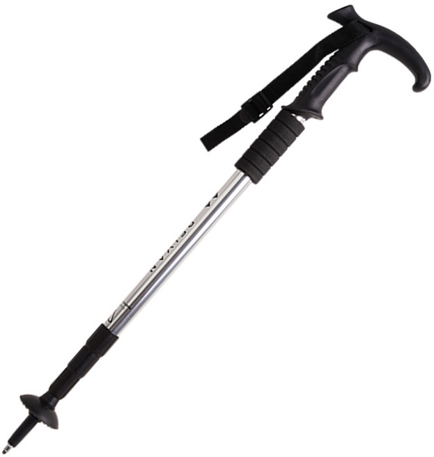 라이반 레디컬 T자형 두랄루민 4단 등산스틱, 리얼 실버, 1개