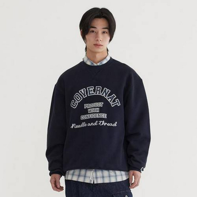 커버낫 남녀공용 크랙 아치 맨투맨