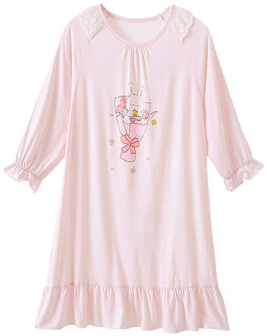 키즈데이 여아용 레이스레빗 원피스 잠옷