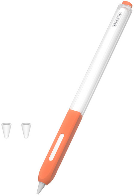 라이노핏 애플펜슬 프로 전용 시스루 투톤 케이스, 오렌지, 1개