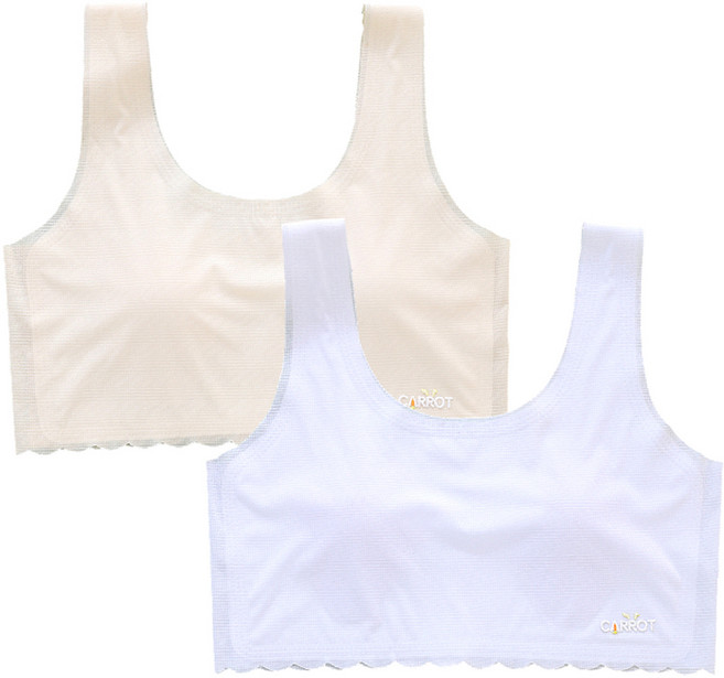 주니데이 2단계 심리스 물결 학생 브라 2종 세트