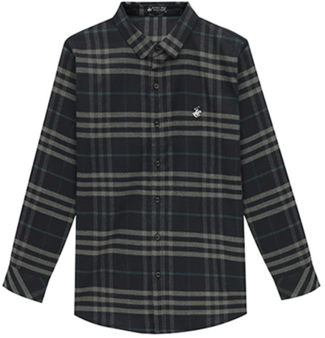 비버리힐스폴로클럽 남성용 비스코스 클래식 체크 패턴 카라 셔츠