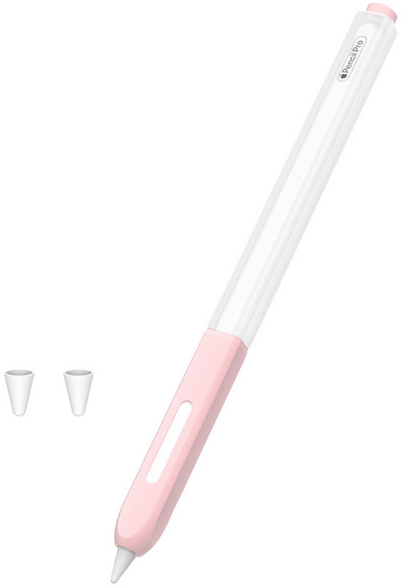 라이노핏 애플펜슬 프로 전용 시스루 투톤 케이스, 베이비 핑크, 1개