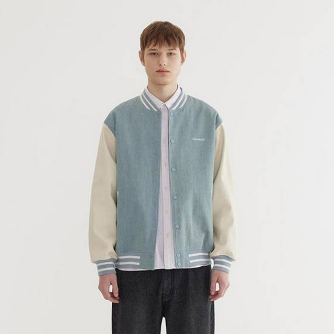 커버낫 남녀공용 데님 바시티 점퍼