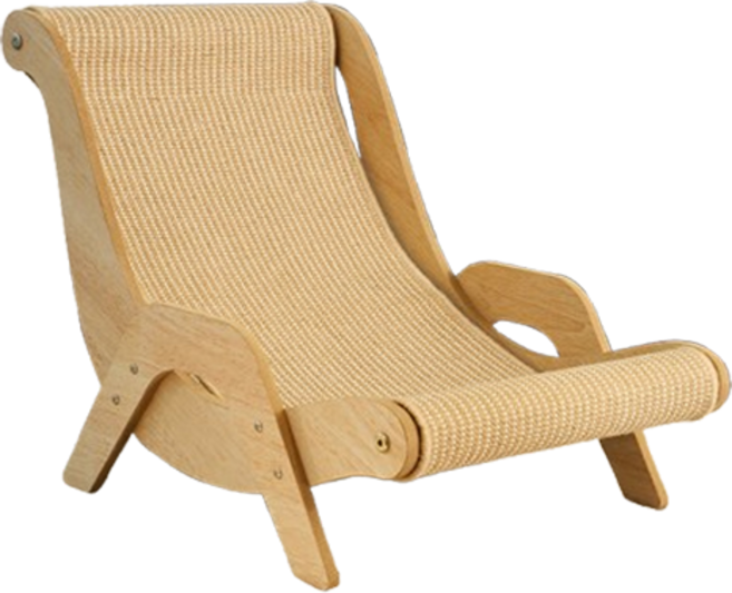 김멍냥 고양이 라탄 라클라이너 소파 의자 스크래쳐, 브라운, 1개