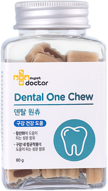 마이펫닥터 강아지 영양제 덴탈원츄 구강 덴탈 양치껌 30p, 구강케어, 80g, 1개