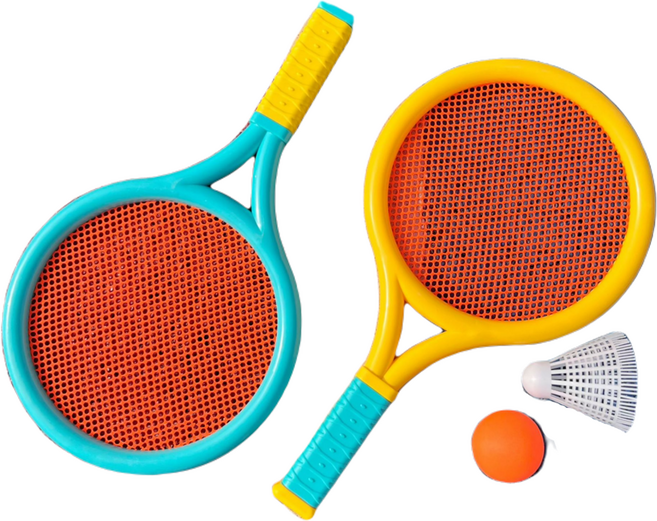 모디안 라켓볼 배드민턴 라켓 소형 완구 세트, 혼합색상, 1세트