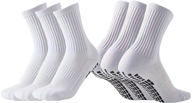 다다랜드 논슬립 풋살 축구양말 하프삭스, 화이트, 3세트