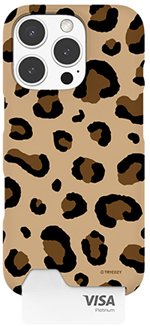 트라이코지 레오파드 패턴 언더 카드 하드 휴대폰 케이스
