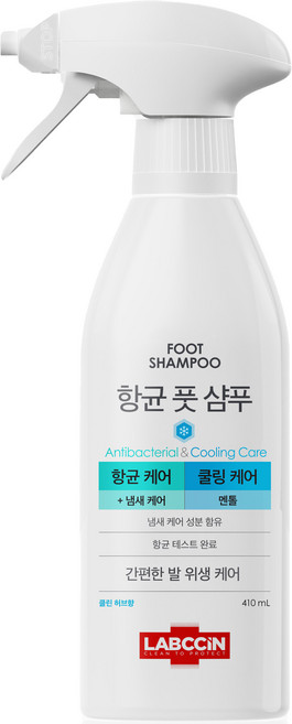 랩신 항균 풋샴푸 쿨링케어 클린 허브향, 1개입, 1개, 410ml