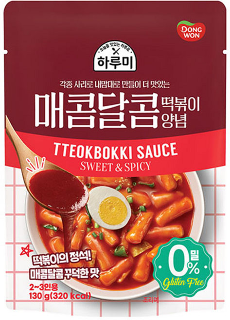 동원 하루미 매콤달콤 떡볶이 양념, 130g, 1개
