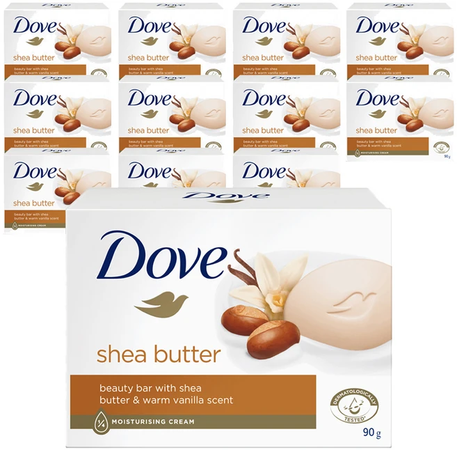 도브 시어버터 뷰티바 비누 바닐라향, 90g, 12개입 - 쿠팡