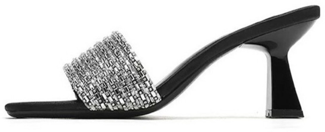 페이퍼먼츠 여성용 라이 스퀘어 큐빅 미들 통쿱 샌들 10002