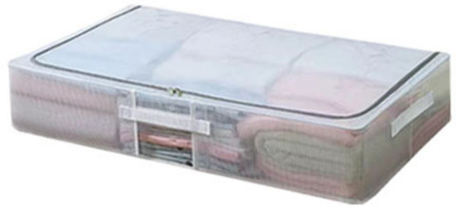 디오셀 다용도 틈새수납 언더베드 리빙박스, 화이트, 1개