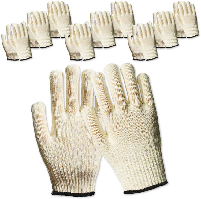 한우 면장갑 2p 세트 35g, 검정색 테두리, 10세트