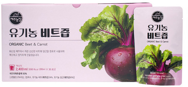 Jeju Farm 甜菜根汁隨身包 30包入, 2.4L, 1個