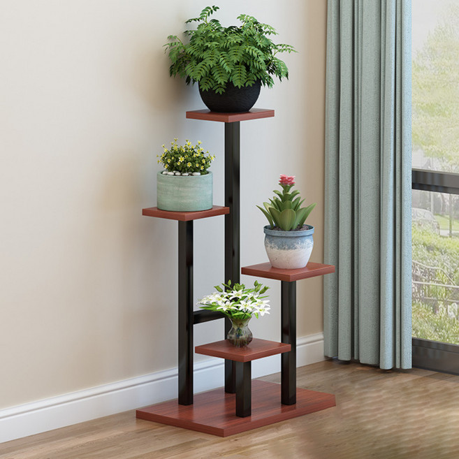 모스터 화분 정리대, 브라운블랙, 4단