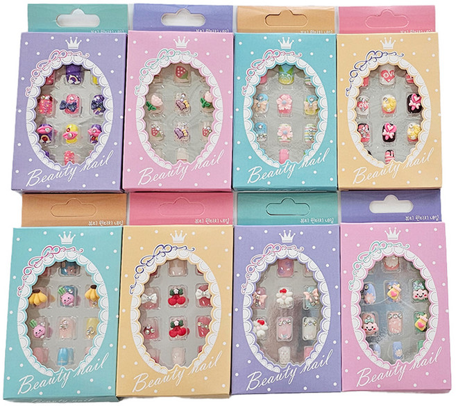 단비나인 붙이는 네일팁 8종 세트, 혼합색상, 1세트