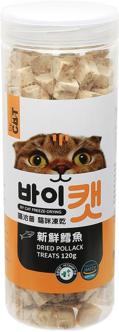 by CAT 喵洽普 貓咪凍乾零食, 新鮮鱈魚, 120g, 1罐